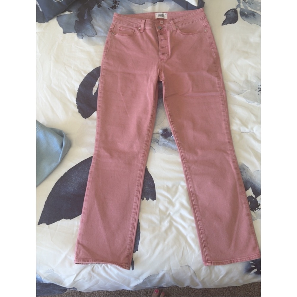 PAIGE Pink Straight Leg Jeans